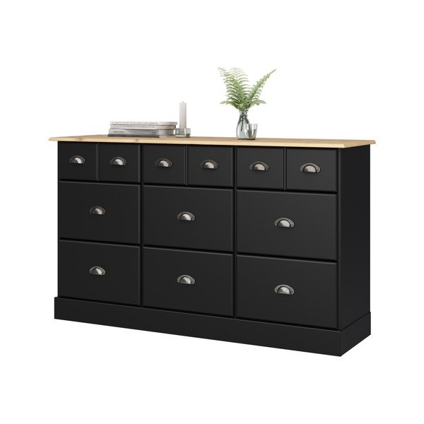 Cassettiera nera con 9 cassetti Leander - Støraa-image-1