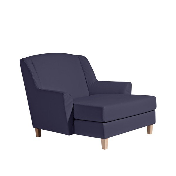 Poltrona lounge in similpelle Judith blu scuro - Max Winzer-image-1