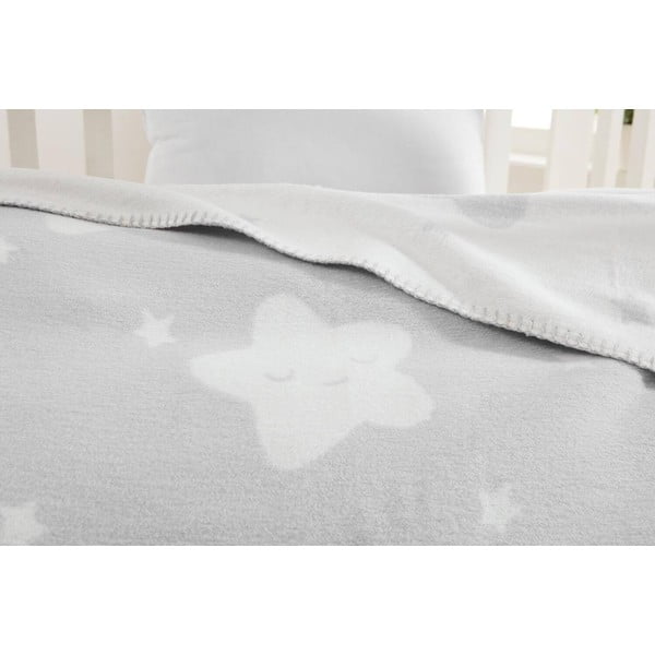 Coperta per bambini grigio chiaro in vello 100x120 cm Star – Mijolnir-image-2