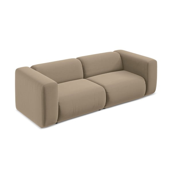 Divano beige con rivestimento in velluto 228 cm Ekahi – Makamii-image-3