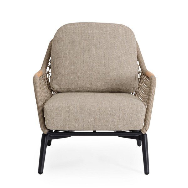 Poltrona da esterno marrone chiaro in metallo Eulero – Bizzotto-image-2