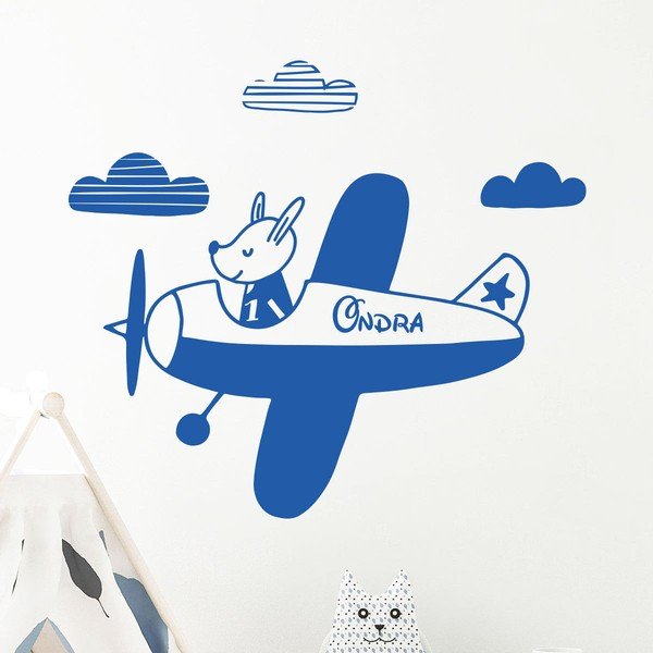 Adesivo da parete con il nome Cucciolo sull'aereo - Ambiance