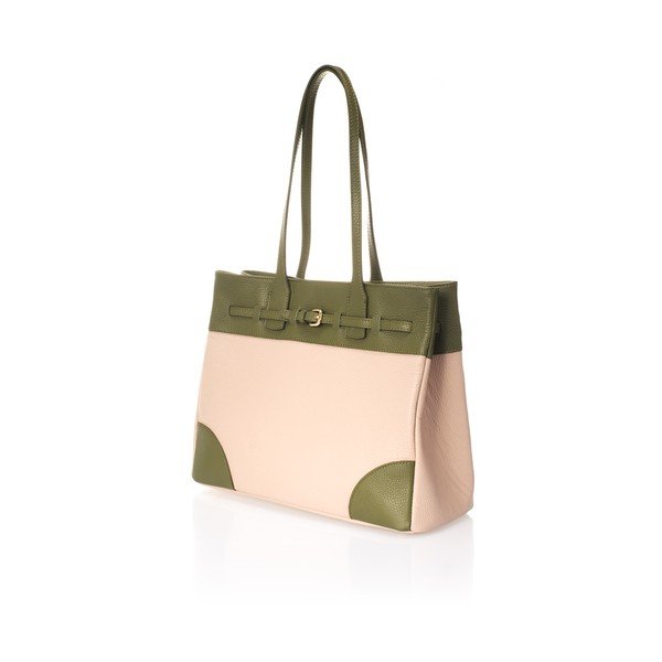Borsa in pelle beige-verde Paul - Giorgio Costa-image-2