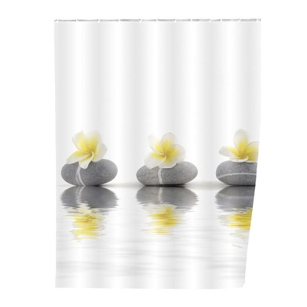 Tenda da doccia Meditazione 180 x 200 cm Stones with Flower - Wenko