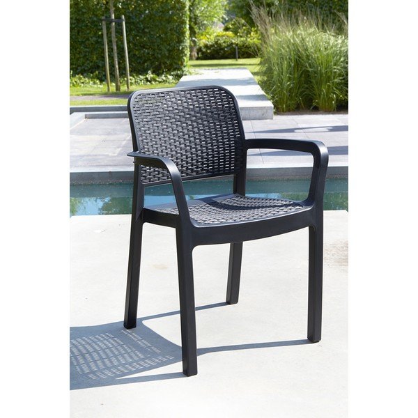 Sedia da giardino in plastica grigio scuro Samanna - Keter-image-2