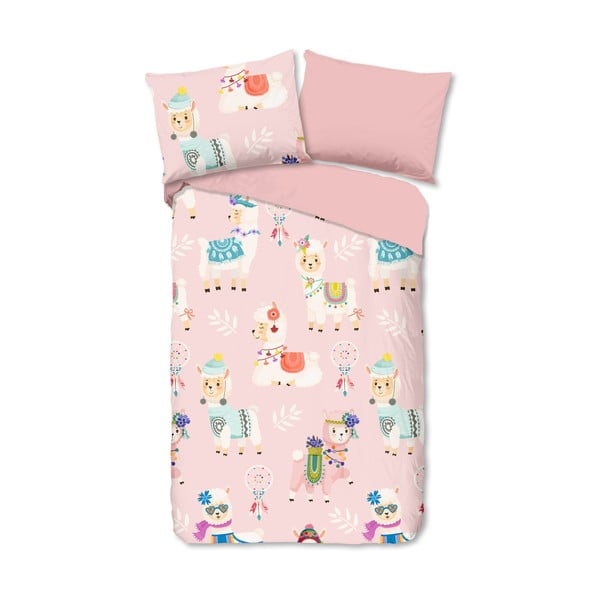 Biancheria da letto per bambini rosa in flanella per letto singolo 140x200 cm Ladida – Good Morning