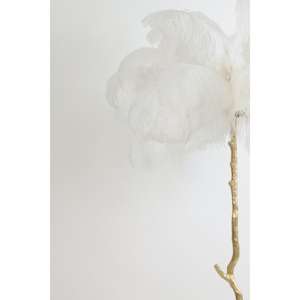 Lampada da terra bianco/oro con paralume di piume (altezza 180 cm) Feather - Light & Living-image-4