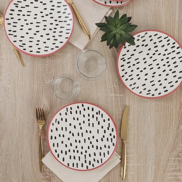 Set di 6 piatti da dessert in ceramica, 20 cm Brush Dots - My Ceramic-image-1