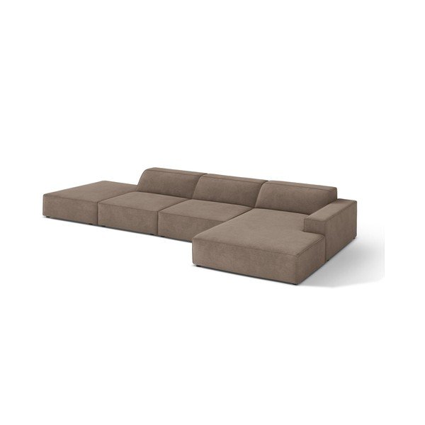 Divano angolare componibile beige (con penisola a destra/con chaise lounge) Jodie – Micadoni 