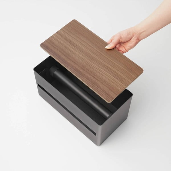 Portarotolo da cucina verticale nero in metallo Rin – YAMAZAKI-image-3