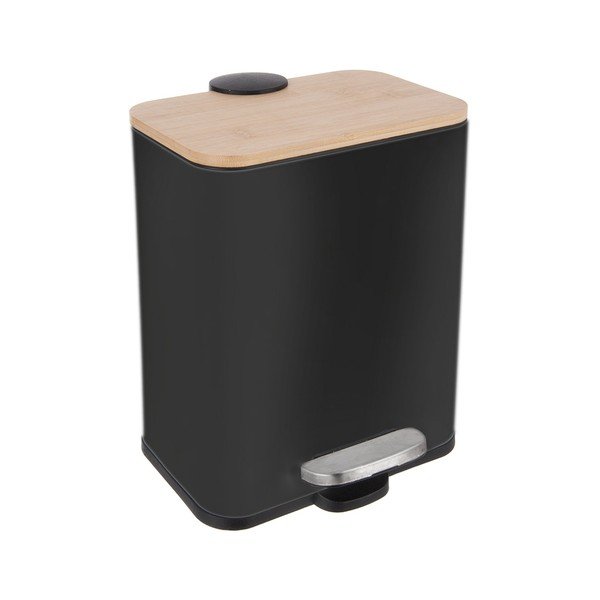 Cestino per la spazzatura nero in acciaio inox con pedale 5 l Black – Orion