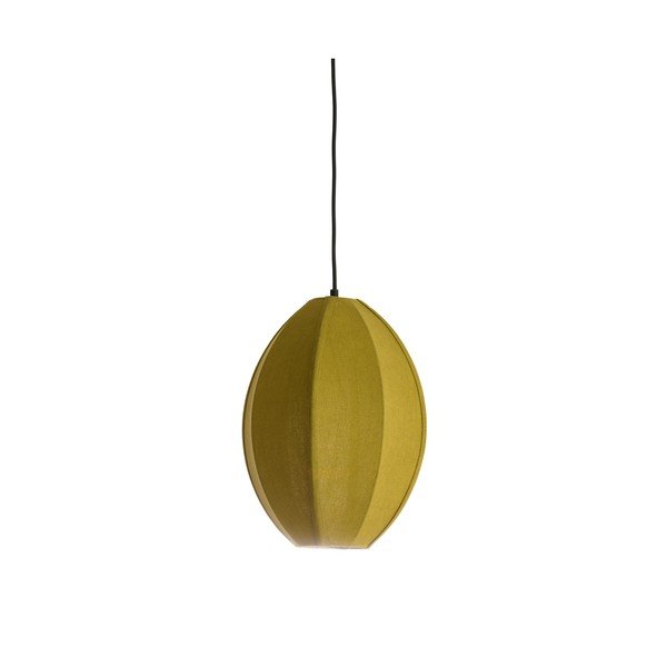Lampadario verde con paralume in tessuto Milatos – Light & Living