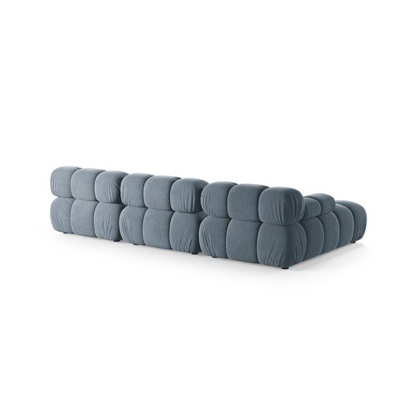 Divano angolare componibile grigio (con penisola a sinistra/con chaise lounge) con rivestimento in velluto – Micadoni -image-3