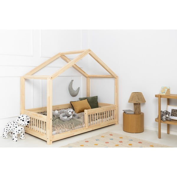 Letto per bambini in legno di pino di colore naturale 120x200 cm Mila RMW - Adeko-image-1