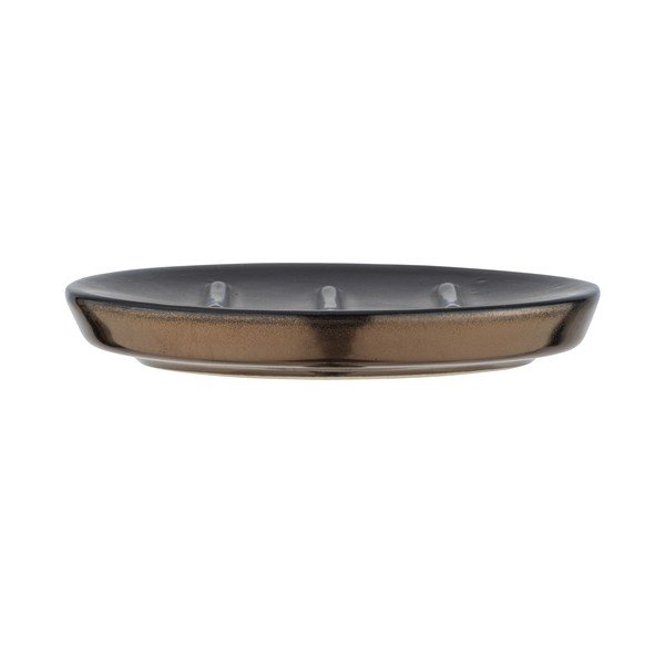 Portasapone in ceramica grigio opaco con dettagli dorati Polaris - Wenko-image-3