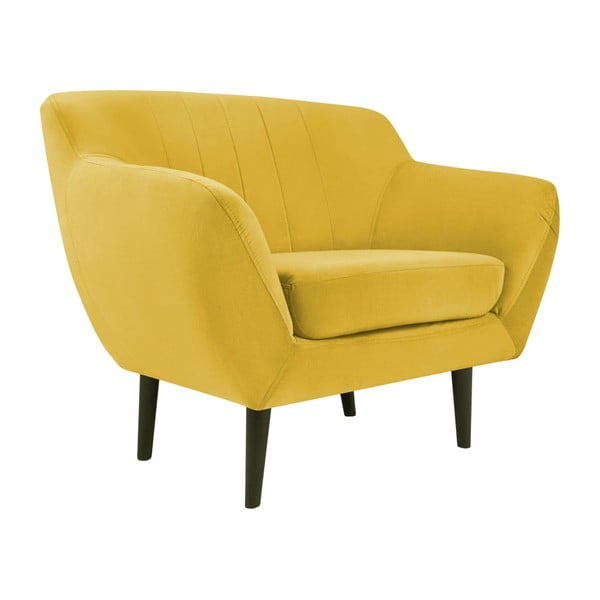 Poltrona in velluto giallo Toscane - Mazzini Sofas-image-2