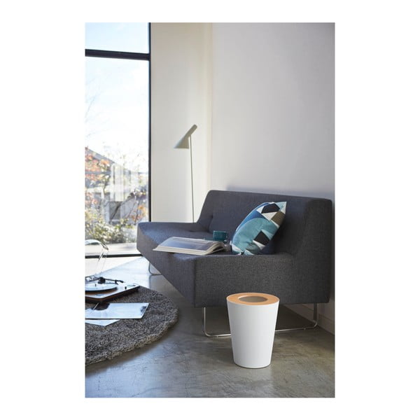 Cestino bianco rotondo Rin - YAMAZAKI-image-1