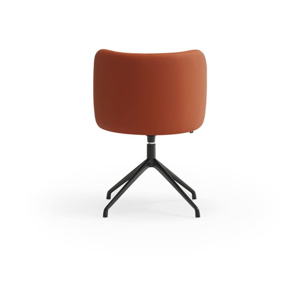 Sedia da pranzo arancione in imbottito Mogi – Teulat-image-4