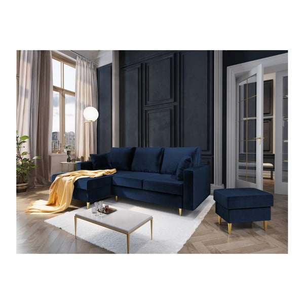 Pouf Muguet blu, 60 x 45 cm - Mazzini Sofas-image-3