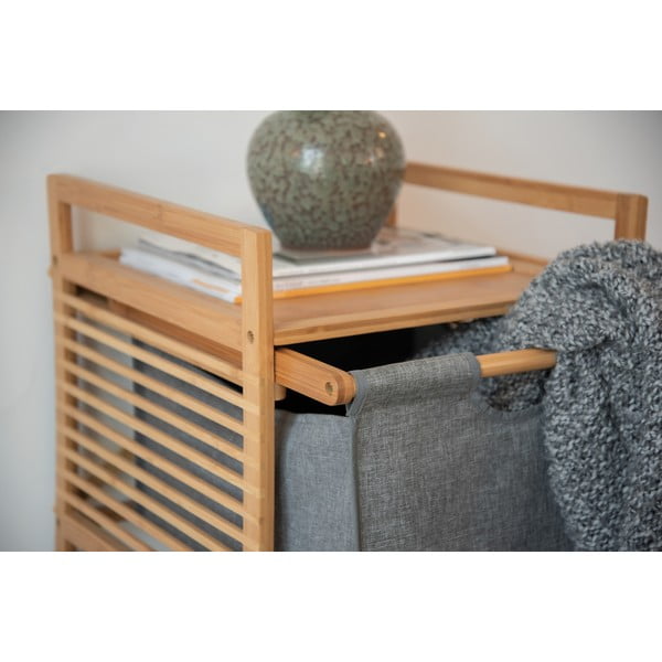 Scaffale basso colore naturale/grigio in bambù da bagno  40x56 cm Bahari – Wenko-image-4