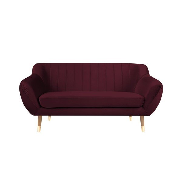 Divano Benito in velluto bordeaux, 158 cm - Mazzini Sofas