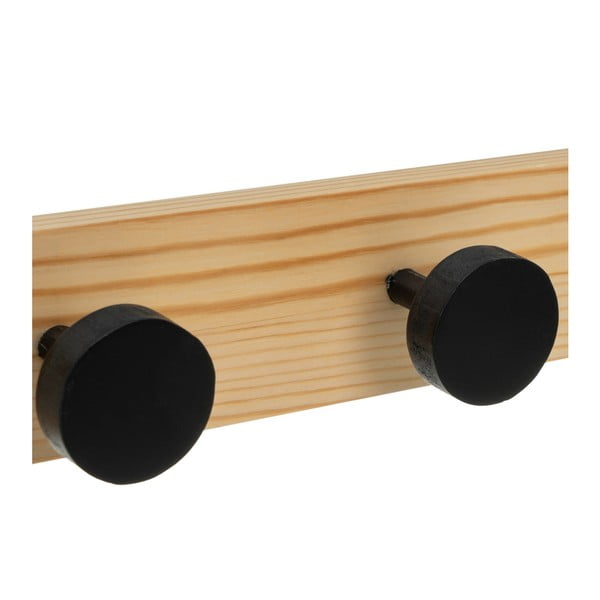 Attaccapanni da parete nero/di colore naturale in pino massiccio 40 cm Anillos – Casa Selección-image-2