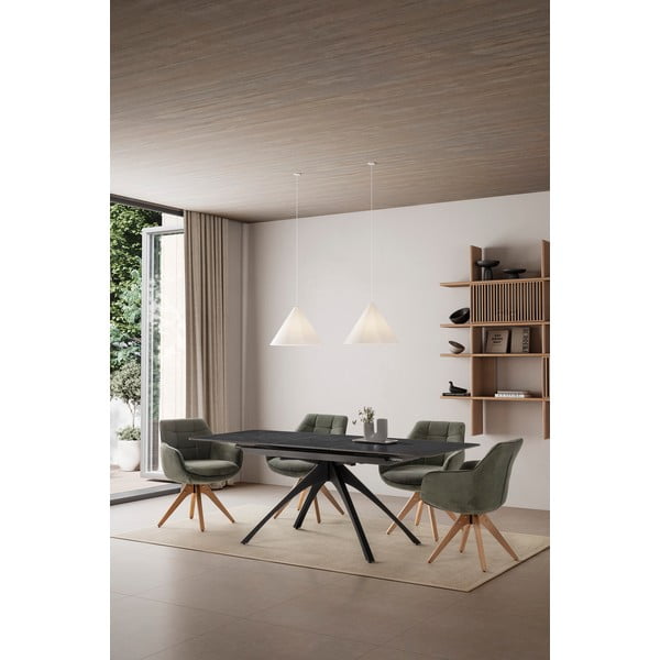 Set di sedie da pranzo verde in imbottito con braccioli 2 pz Donatelo – Marckeric-image-1