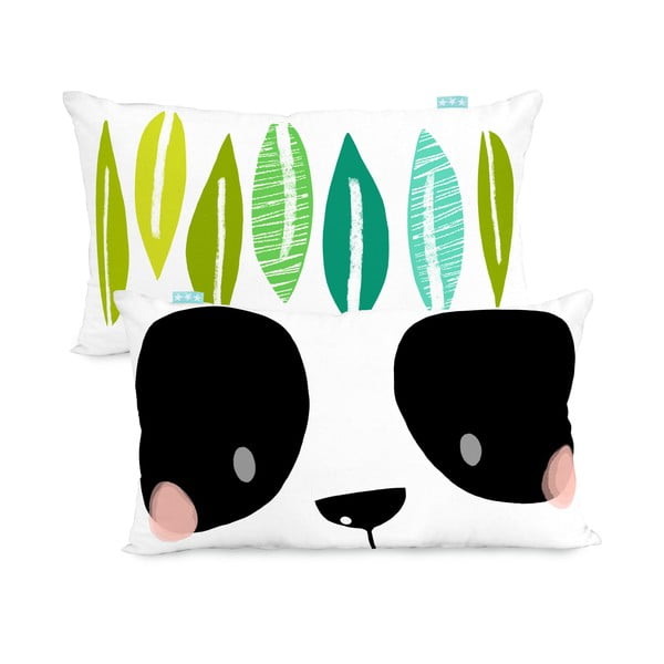 Federa reversibile in cotone, 50 x 30 cm Panda Garden - Moshi Moshi-image-3