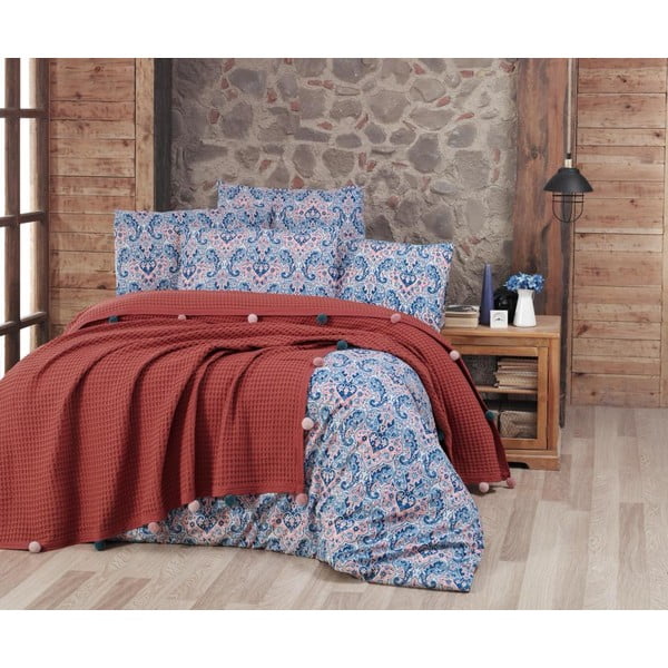 Biancheria da letto singola in cotone color mattone 160x240 cm - Mila Home