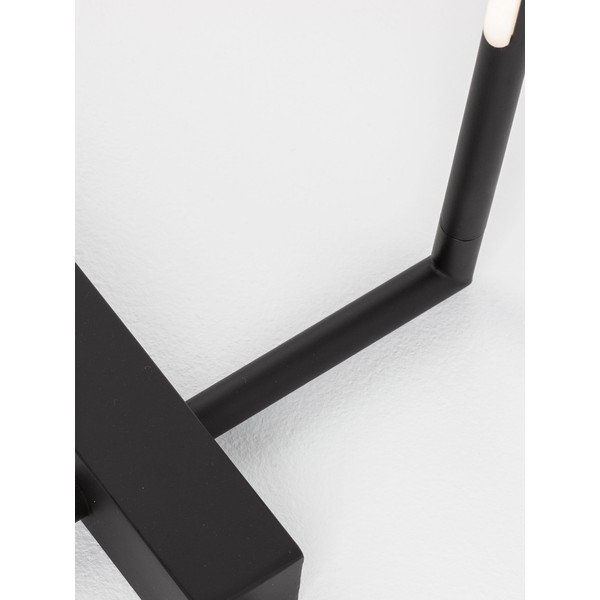 Lampada da terra LED nera in metallo con paralume in vetro acrilico (altezza totale 140 cm) Raccio – Nova Luce-image-2