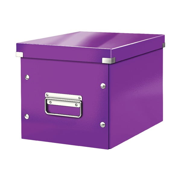 Scatola di cartone viola con coperchio Click&Store - Leitz