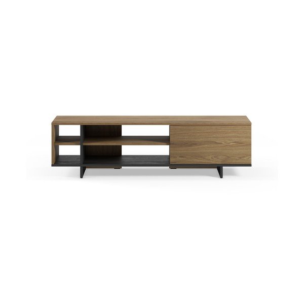 Mobile TV nero/di colore naturale con effetto rovere 160x44x36 cm Cequoia – Marckeric