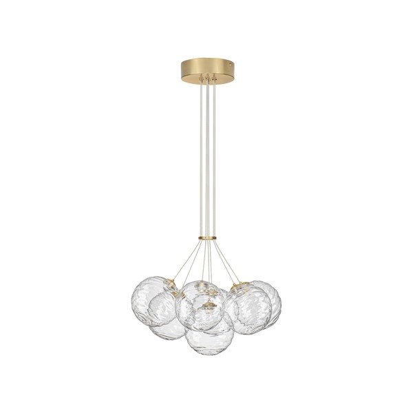 Lampadario LED color ottone in vetro con intensità regolabile ø 42 cm Blazik – Nova Luce