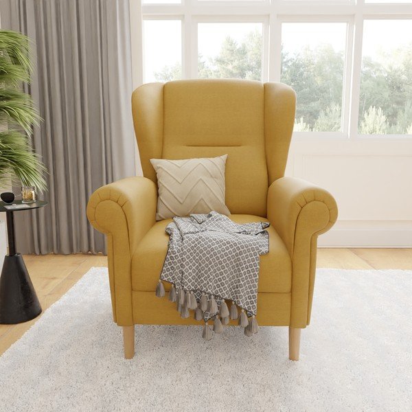 Poltrona con braccioli gialla Swan – Ropez-image-1