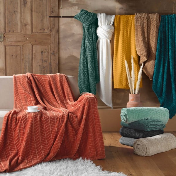 Copriletto verde chiaro in microflanella 180x220 cm Arya – douceur d'intérieur-image-4