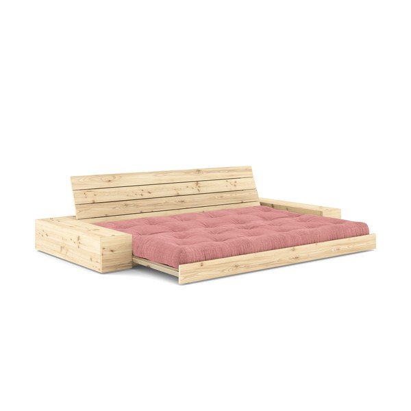 Divano letto in velluto a coste rosa 244 cm Base - Karup Design-image-4
