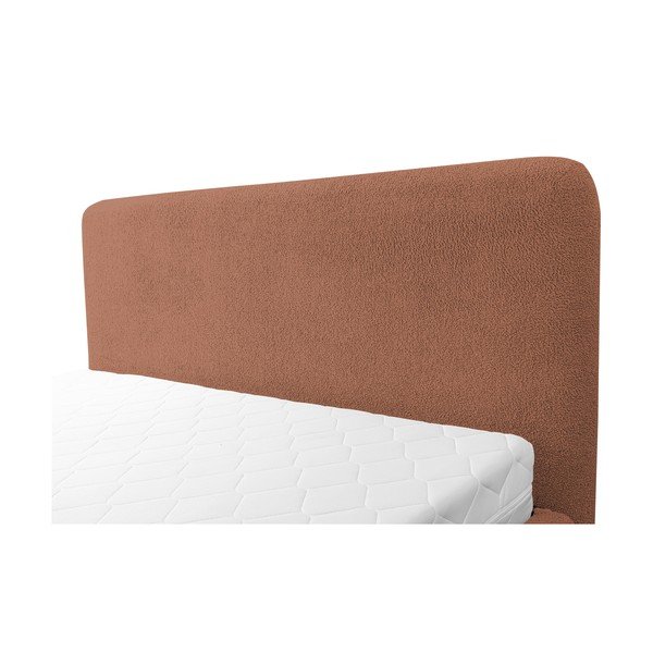Letto matrimoniale imbottito color terracotta con contenitore con rete inclusa 140x200 cm Makapu – Makamii-image-4