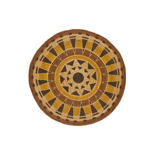 Tappeto rotondo arancione in iuta tessuto a mano ø 90 cm Tonga – Universal