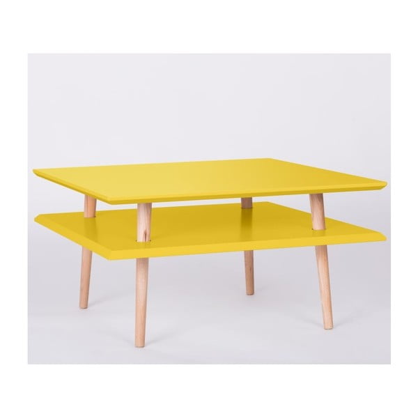 Tavolino UFO Square Yellow, 68 cm (larghezza) e 35 cm (altezza) - Ragaba