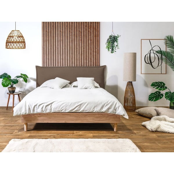 Letto matrimoniale marrone/naturale con griglia 160x200 cm Charlie - Bobochic Paris-image-2