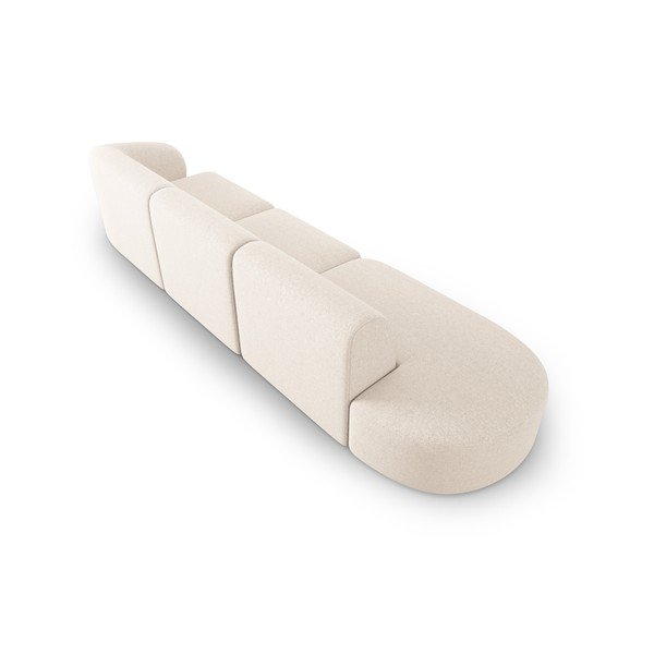 Divano beige con penisola a destra con rivestimento in ciniglia 311 cm Paolo – Milo Casa-image-3