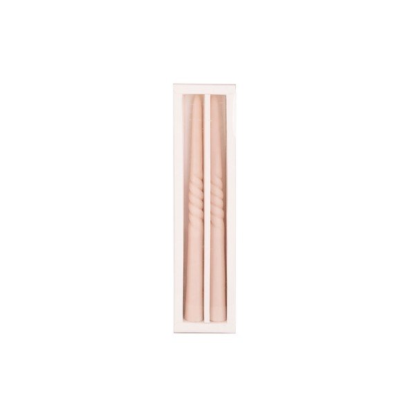 Set di 2 candele in cera d'api rosa chiaro Twirl Mid Twirl - PT LIVING-image-1