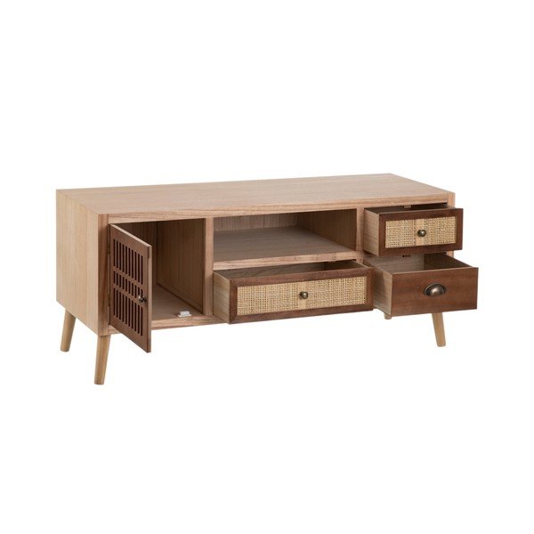 Mobile TV in legno di Paulownia colore naturale 120x52 cm Sasha - Ixia-image-2