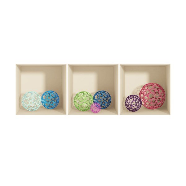 Sada 3 samolepek s 3D efektem Fanastick Spheres-image-2