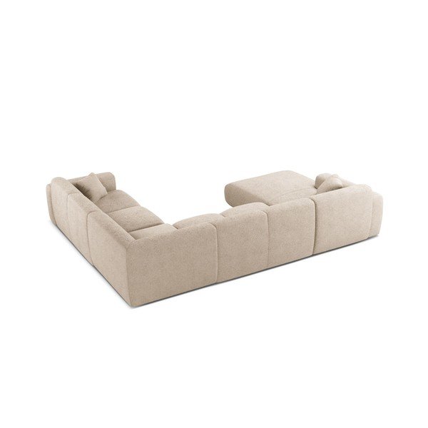 Divano angolare beige (a U) con rivestimento in bouclé Molino – Micadoni -image-2