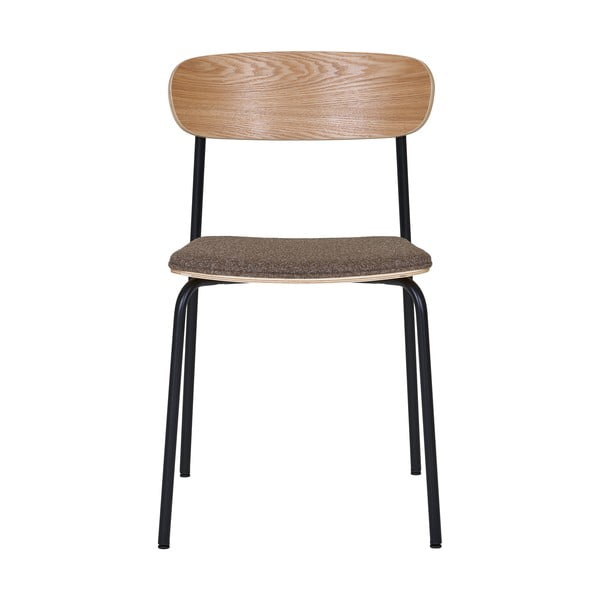 Sedia da pranzo nera/marrone con effetto frassino impilabile Estepona – House Nordic-image-3