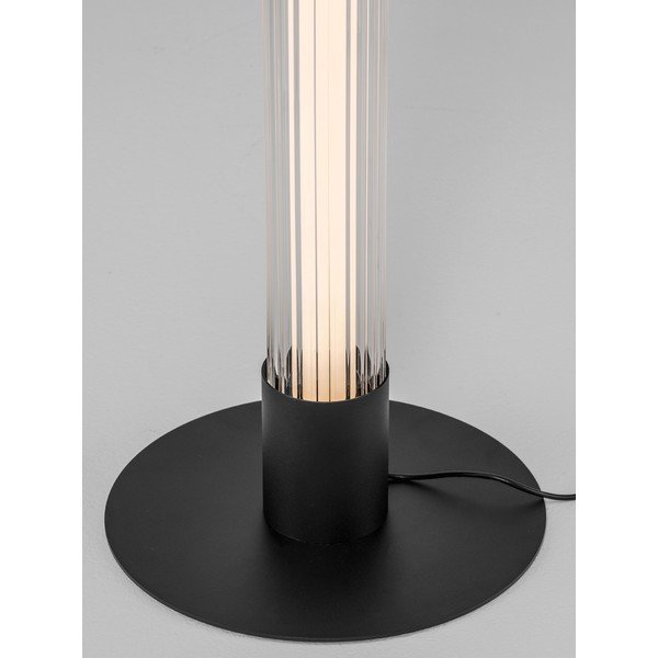 Lampada da terra LED nera opaca in alluminio con paralume in vetro con intensità regolabile (altezza totale 130 cm) Glovia – Nova Luce-image-2