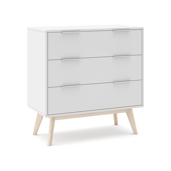 Cassettiera bassa bianca 80x83 cm Campus - Marckeric-image-2