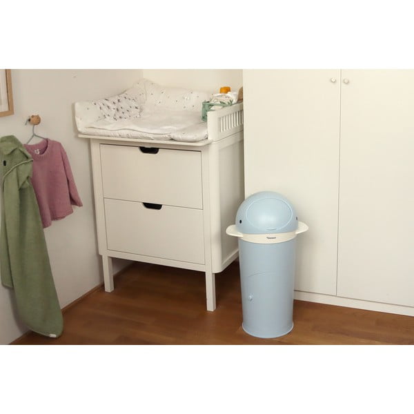 Cestino in plastica azzurro per pannolini 25 L Whale - Kindsgut-image-1
