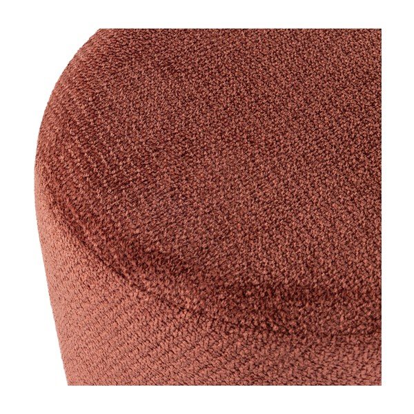 Poggiapiedi rosso con rivestimento in bouclé Islen – WOOOD-image-4